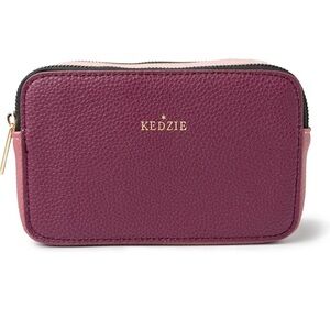 Kedzie double zip small purse - multi-color pink tones with strap